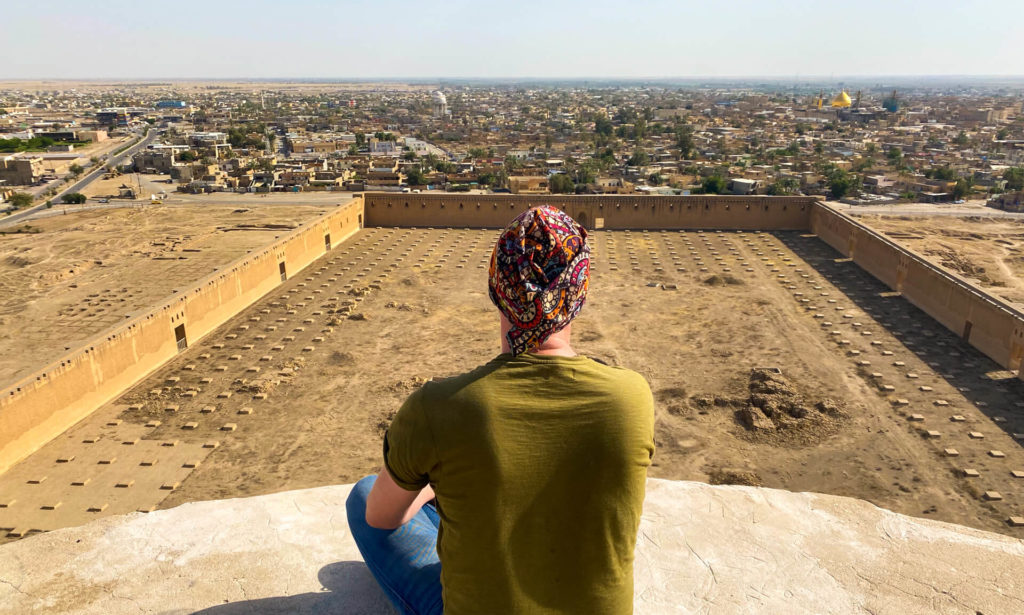 Me, looking out over the view from the top of the Malwiya Minaret