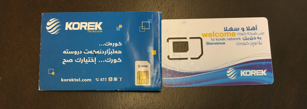 My Korek telecom SIM card packaging
