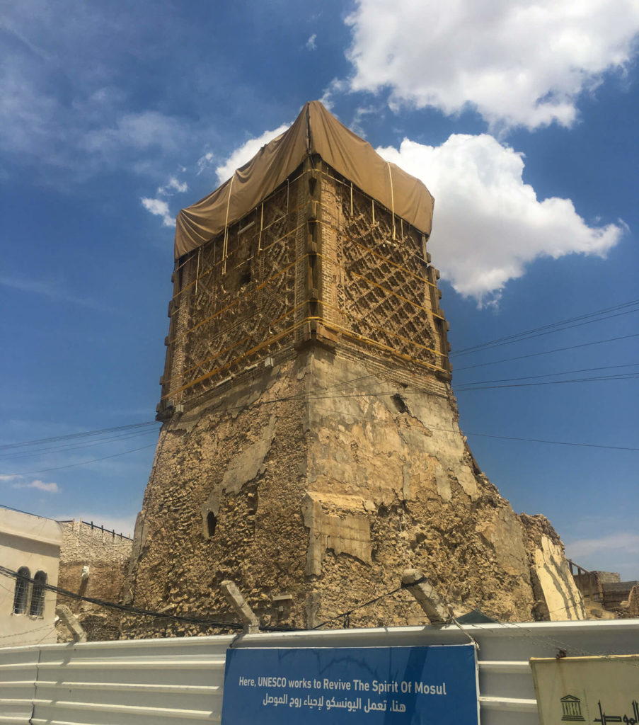 The stump of the Al-Hadba minaret in Mosul.