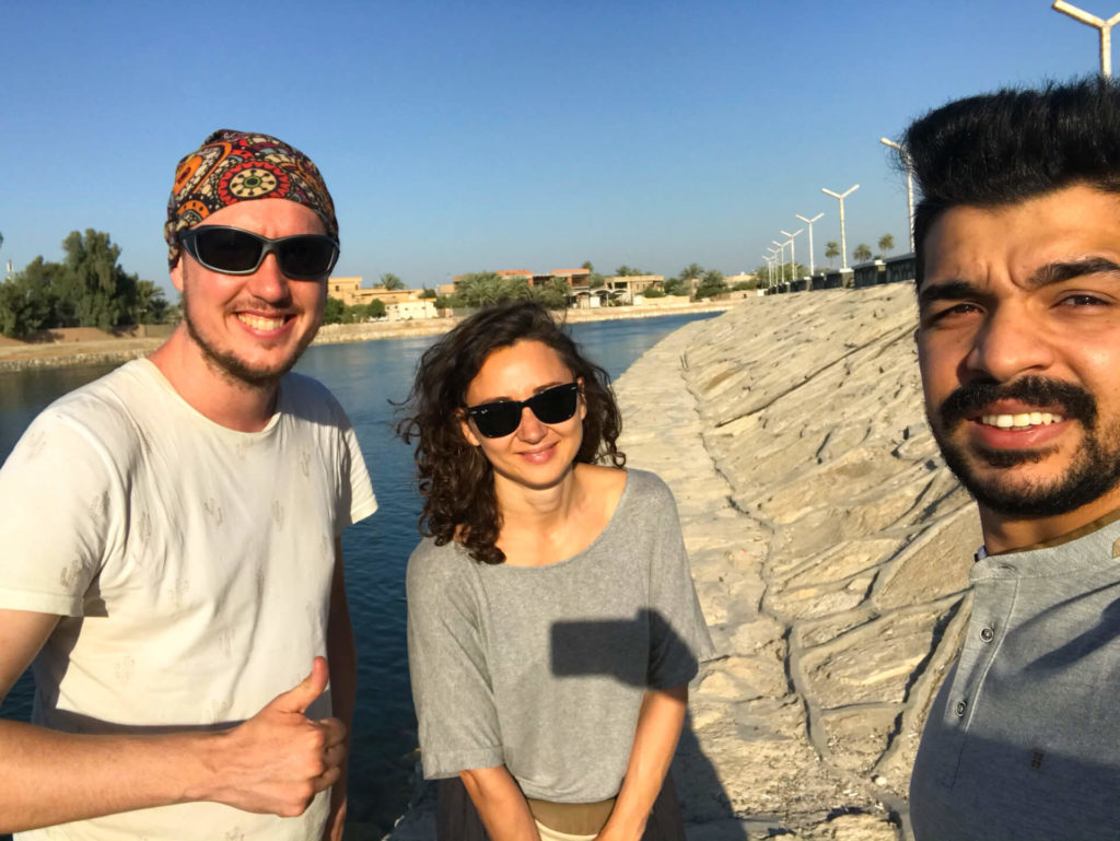 Me, Anna and Haydir by the Euphrates river in Hillah.  