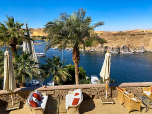 The River Nile with the Sahara desert in the background.